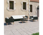 vidaXL 4 Piece Garden Lounge Set with Cushions Poly Rattan Black