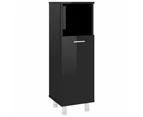 vidaXL Bathroom Cabinet High Gloss Black 30x30x95 cm Engineered Wood