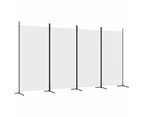 vidaXL 4-Panel Room Divider White 346x180 cm Fabric