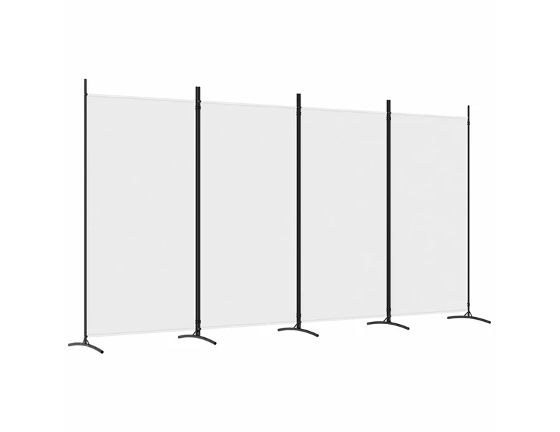 vidaXL 4-Panel Room Divider White 346x180 cm Fabric