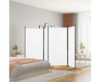 vidaXL 4-Panel Room Divider White 346x180 cm Fabric