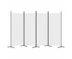 vidaXL 4-Panel Room Divider White 346x180 cm Fabric