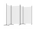 vidaXL 4-Panel Room Divider White 346x180 cm Fabric