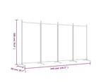 vidaXL 4-Panel Room Divider White 346x180 cm Fabric