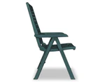 Reclining Garden Chairs 6 pcs Plastic Green