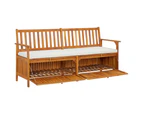 vidaXL Storage Bench with Cushion 170 cm Solid Wood Acacia