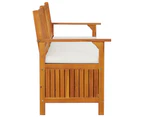 vidaXL Storage Bench with Cushion 170 cm Solid Wood Acacia