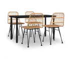 5 Piece Garden Dining Set Poly Rattan