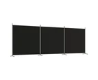 vidaXL 3-Panel Room Divider Black 525x180 cm Fabric