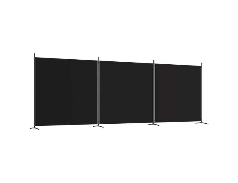 vidaXL 3-Panel Room Divider Black 525x180 cm Fabric