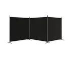 vidaXL 3-Panel Room Divider Black 525x180 cm Fabric