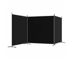 vidaXL 3-Panel Room Divider Black 525x180 cm Fabric