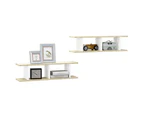 vidaXL Wall Shelves 2 pcs White and Sonoma Oak 75x18x20 cm Engineered Wood