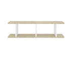 vidaXL Wall Shelves 2 pcs White and Sonoma Oak 75x18x20 cm Engineered Wood