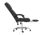 vidaXL Massage Reclining Office Chair Black Faux Leather