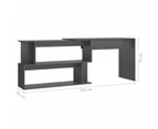 vidaXL Corner Desk High Gloss Grey 200x50x76 cm Engineered Wood