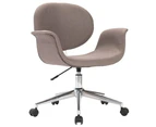 vidaXL Swivel Dining Chair Taupe Fabric