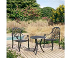 3 Piece Bistro Set Cast Aluminium Black