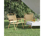 vidaXL Camping Chairs 2 pcs Beige 54x43x59 cm Oxford Fabric