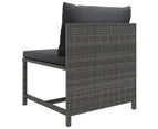 7 Piece Garden Lounge Set with Cushions Poly Rattan Grey