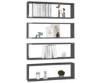 vidaXL Wall Cube Shelves 4 pcs High Gloss Grey 80x15x26.5 cm Engineered Wood