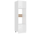 vidaXL Microwave Cabinet High Gloss White 60x57x207 cm Engineered Wood