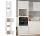 vidaXL Microwave Cabinet High Gloss White 60x57x207 cm Engineered Wood