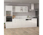 vidaXL Microwave Cabinet High Gloss White 60x57x207 cm Engineered Wood