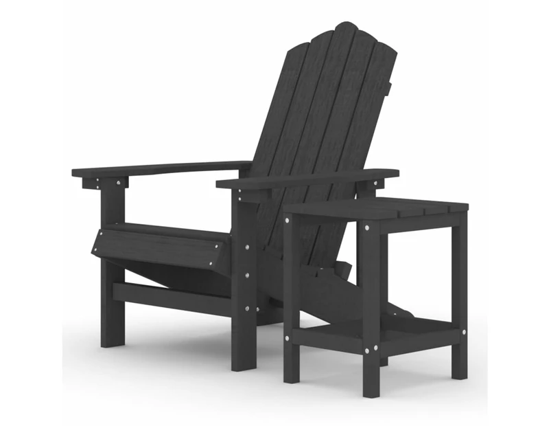 Garden Adirondack Chair with Table HDPE Anthracite