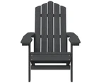 vidaXL Garden Adirondack Chair with Table HDPE Anthracite