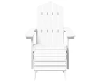 vidaXL Garden Adirondack Chair with Footstool & Table HDPE White