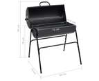 vidaXL Barrel Grill with 2 Cooking Grids Black 80x95x90 cm Steel