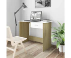 vidaXL Desk White and Sonoma Oak 100x50x76 cm Engineered Wood