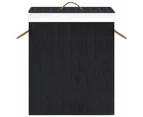 vidaXL Bamboo Laundry Basket with 2 Sections Black 100 L