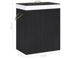 vidaXL Bamboo Laundry Basket with 2 Sections Black 100 L