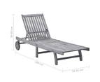 vidaXL Garden Sun Lounger with Cushion Grey Solid Acacia Wood