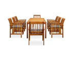 vidaXL 9 Piece Garden Dining Set with Cushions Solid Acacia Wood