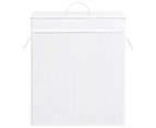 vidaXL Bamboo Laundry Basket with 2 Sections White 100 L