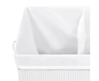 vidaXL Bamboo Laundry Basket with 2 Sections White 100 L