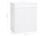 vidaXL Bamboo Laundry Basket with 2 Sections White 100 L