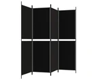 vidaXL 4-Panel Room Divider Black 200x180 cm Fabric