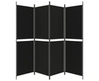 vidaXL 4-Panel Room Divider Black 200x180 cm Fabric