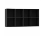 vidaXL Book Cabinet/Sideboard Black 66x30x130 cm Engineered Wood
