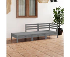 vidaXL 3 Piece Garden Lounge Set Grey Solid Wood Pine