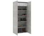 vidaXL Shoe Cabinet Concrete Grey 80x35.5x180 cm Engineered Wood