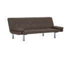 vidaXL Sofa Bed with Two Pillows Brown Faux Leather