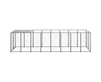 vidaXL Dog Kennel Black 4.84 m² Steel