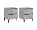 vidaXL Bed Cabinets 2 pcs Concrete Grey 40x35x50 cm Engineered Wood