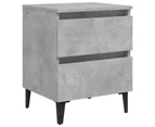 vidaXL Bed Cabinets 2 pcs Concrete Grey 40x35x50 cm Engineered Wood