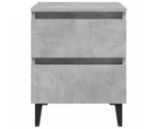 vidaXL Bed Cabinets 2 pcs Concrete Grey 40x35x50 cm Engineered Wood